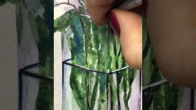 Мастер-класс по рисованию АКВАРЕЛЬНЫМИ КРАСКАМИ. «Цветы в стеклянной вазе». смотреть онлайн