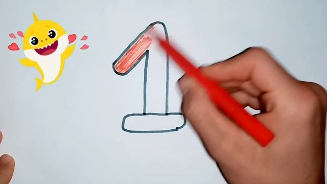 Drawing a picture of one/Нарисуй картинку число/Bolalar uchun 1 raqamini chizish смотреть онлайн