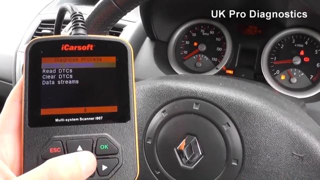 i907 icarsoft diagnose reset renault srs airbag warning light fault code obd2 смотреть онлайн
