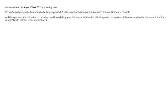 Error: Not found: 'dart:ffi' with flutter web (2 answers) смотреть онлайн