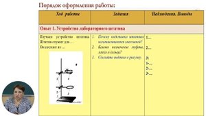 Химия, 7-й класс, Практическая работа № 1 Приемы работы с веществами, посудой и оборудованием...