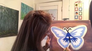 How to Paint Glow in the Dark Butterfly Painting with Acrylic Background - Rose Newbery