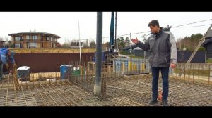 ЛИЦЕВОЙ БЕТОН. Заливка плиты перекрытия. МОНОЛИТНЫЙ ДОМ на КРУТОМ СКЛОНЕ. Hi-Tech Monolit. Токсово.