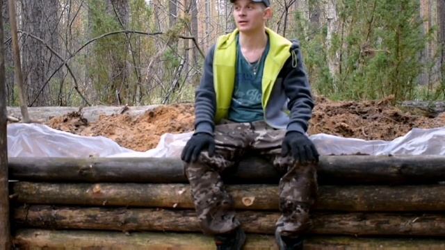 СТРОИТЕЛЬСТВО ИЗБУШКИ В ЛЕСУ!!! ЛЕСНОЙ ФУНДАМЕНТ ПОСТРОЙКИ!!!День3 смотреть онлайн