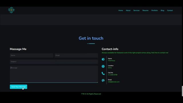 Complete Responsive Portfolio Website using HTML CSS Js  | Black PF | The Terminal Boy
