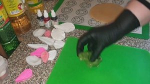 Уроки карамели - картина с лилиями, способ окрашивания с диоксидом титана.