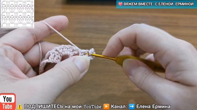 Вязание: ТЕПЛЫЙ БАЗОВЫЙ КРАСИВЫЙ ЖАКЕТ крючком с простым узором, МАСТЕР КЛАСС - УЗОР СХЕМА ВЫКРОЙКА