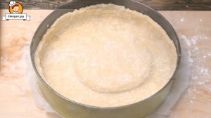 Пирог из творожного теста с яблоками