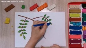 Осенние поделки. Лепим из пластилина веточку рябины. Своими руками. AUTUMN CRAFTS. DIY
