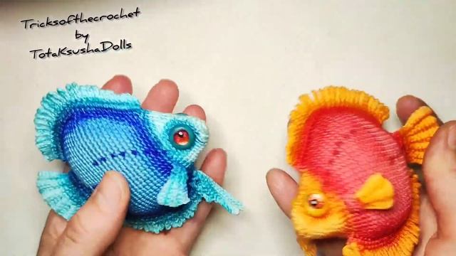 Crochet Amigurumi Fish Discus. Вязаные крючком амигуруми рыбки дискусы.