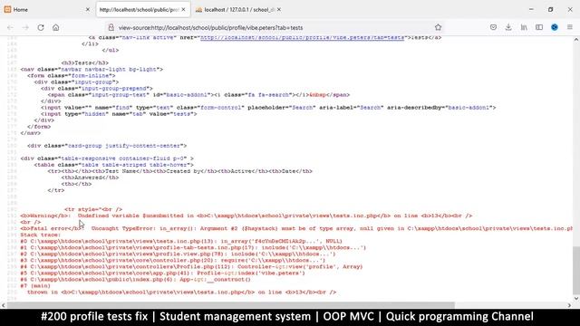 #200 Profile tests fix | Student management system in PHP | OOP MVC | Quick programming tutorial смотреть онлайн
