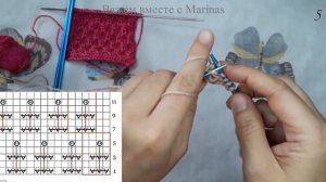 Узор спицами Ромбы на лицевой глади. Схема для опытных и детальный мастер-класс  для начинающих