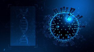 Анимированный абстрактный темный медицинский фон: Вирус