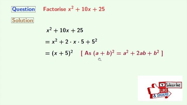 Factorise x^2+10x+25 || x2+10x+25 Factor смотреть онлайн