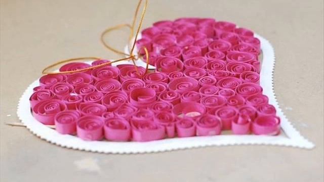 МК - сердце в технике квиллинг /// heart in quilling techniques смотреть онлайн