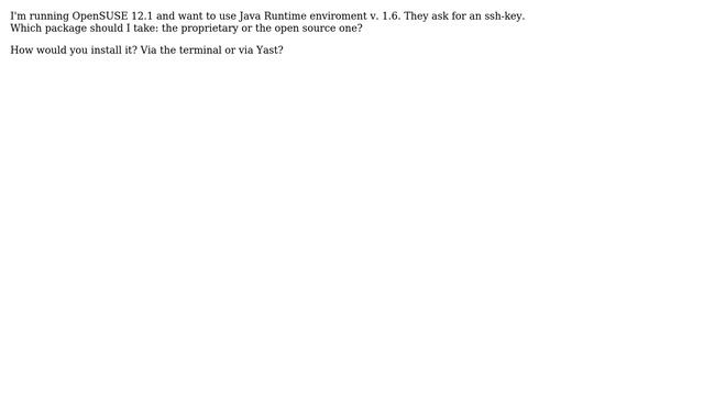 Java Runtime Environment on OpenSuse 12.1 - which one to choose? смотреть онлайн