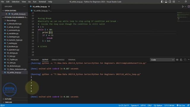 Ch16 Python While Loop | By GWiz Academy | Certificate Included