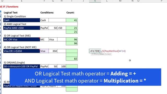 Top 6 Excel Counting Formulas: COUNTIFS, FILTER or SUM(IF) functions? Excel Magic Trick 1819