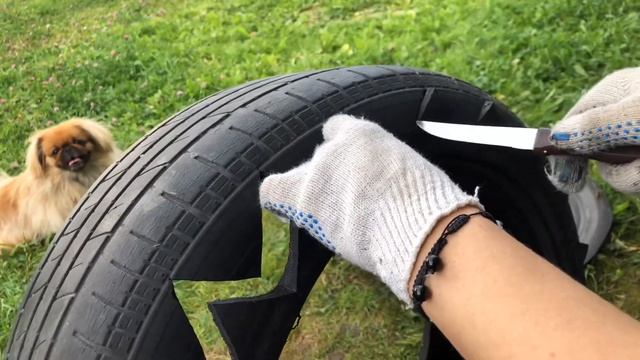 Клумба из шин своими руками смотреть онлайн