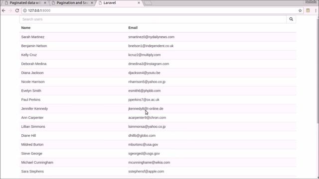How to implement Paginated data with Search functionality in Laravel