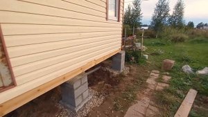 Подъем дома на блочный фундамент