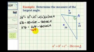 Example:  Determine the Measure of an Angle of a Triangle Given the Length of Three Sides