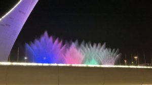 Новая светомузыкальная программа, фонтана чаша олимпийского огня в Сириус парке Сочи