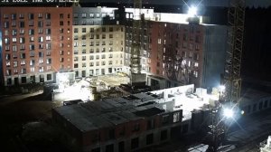 НОЧЬ. Процесс работы кранов в ночную смену. Башенные краны КБ-503.