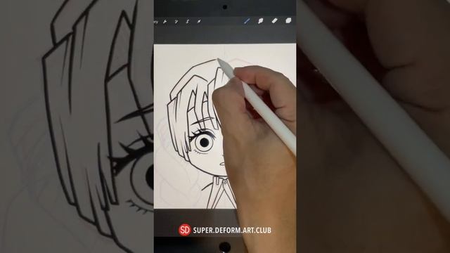 Draw anime Demon Slayer Mitsuri Kanroji | easy chibi girl drawing #shorts