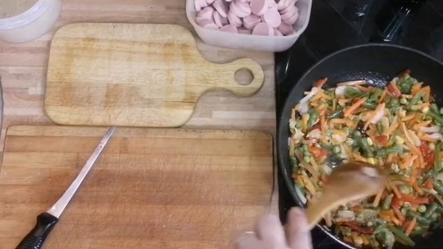 Рис с овощами и сосисксми смотреть онлайн