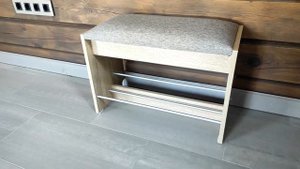 Обувница с сиденьем Shoe Rack 6, обувница для прихожей, дуб Сонома