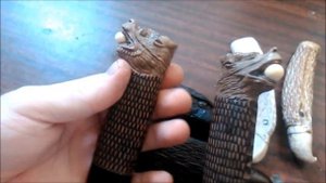Резные рукояти на ножи (Часть №9 Два дракона и четыре орла ).