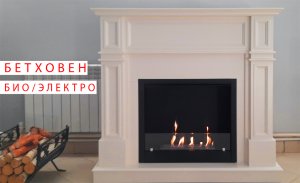 Бетховен. Очаги на выбор (LED, 3D, БИО). Цвет на выбор. Габариты (ШxВxГ)1250x1180x400 мм