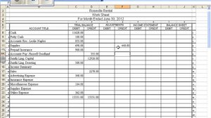 Application 6 2; Adjustments Column of a Work Sheet