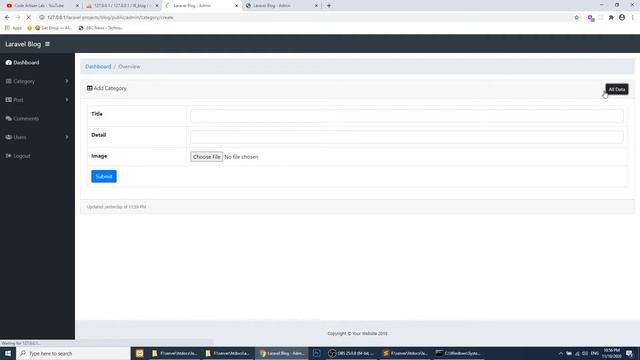 Laravel Tutorials | Admin category CRUD | Laravel Blog Website | Laravel 8 Tutorial