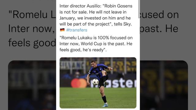 Inter director Ausilio: "Robin Gosens is not for sale. He will not leave in January