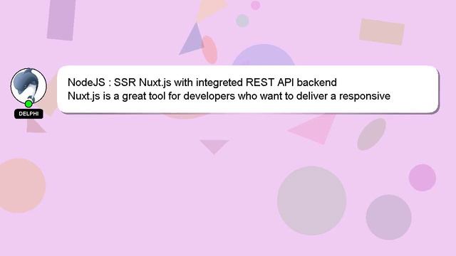 NodeJS : SSR Nuxt.js with integreted REST API backend