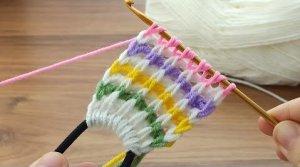 Удивительно ? ? Очень простое изготовление тунисской повязки крючком