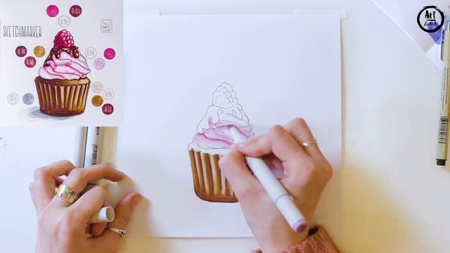 Как нарисовать КАПКЕЙК МАРКЕРАМИ / Подробный видеоурок спиртовыми маркерами.