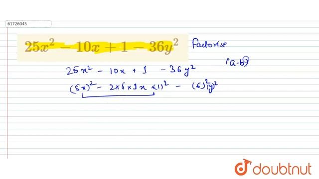 `25x^2-10x+1-36y^2` смотреть онлайн