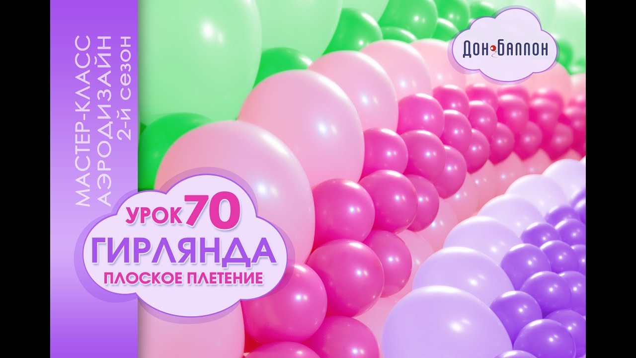 Искусство Аэродизайна. Урок №70. Плоская гирлянда из воздушных шаров.