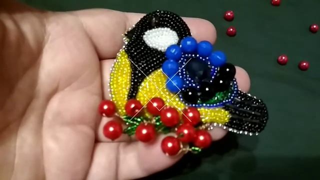 Брошь ручной работы из бисера ❤️ Синичка ❤️