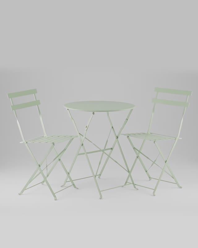 Комплект стола и двух стульев Бистро. Набор мебели для сада и кафе