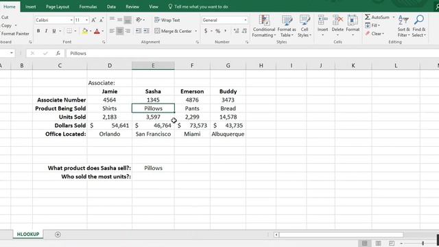 How to use the HLOOKUP Function in Excel - Tutorial
