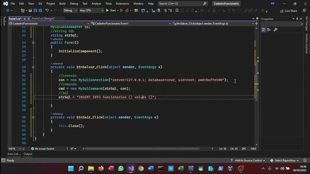 C#   Windows Forms Insert Mysql Workbench