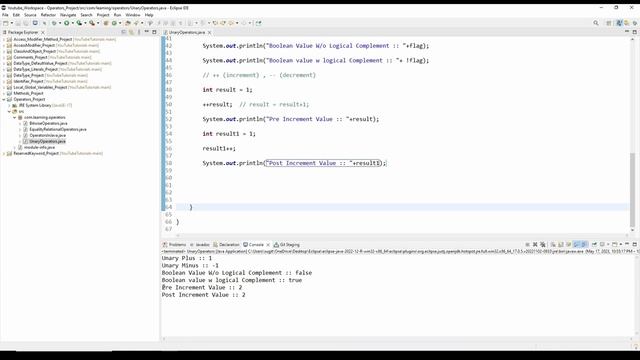 #34 Unary Operators in Java | Increment and Decrement operators in Java | Ternary Operator in Java