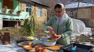 Приготовление мяса по-французски в тихой азербайджанской деревне! Расслабляющая кулинария.