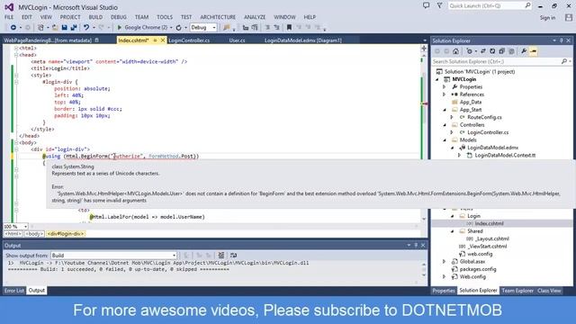 How to Create Mvc Login Page in C# Asp.net Mvc