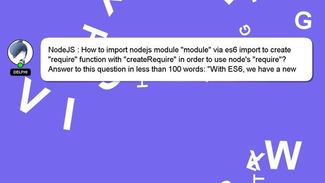 NodeJS : How to import nodejs module "module" via es6 import to create "require" function with "cre