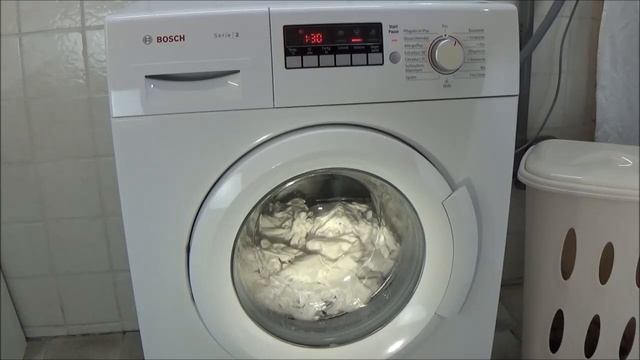 BOSCH WAB28220 washing machine, cotton intensive t-shirt wash 40 degrees program test example #346 смотреть онлайн